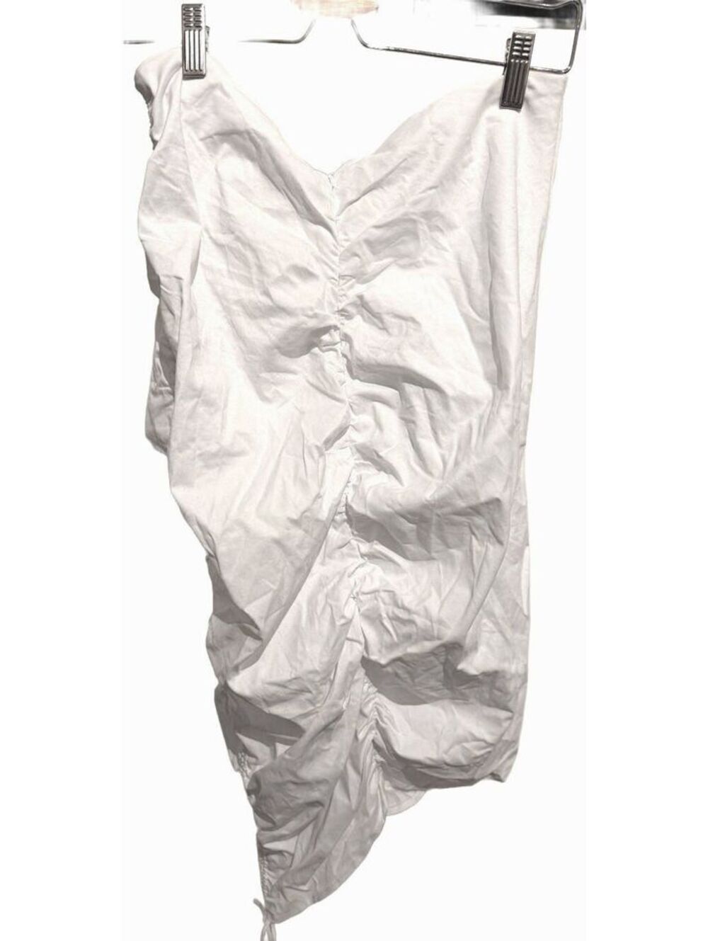 White Ruched Mini Skirt